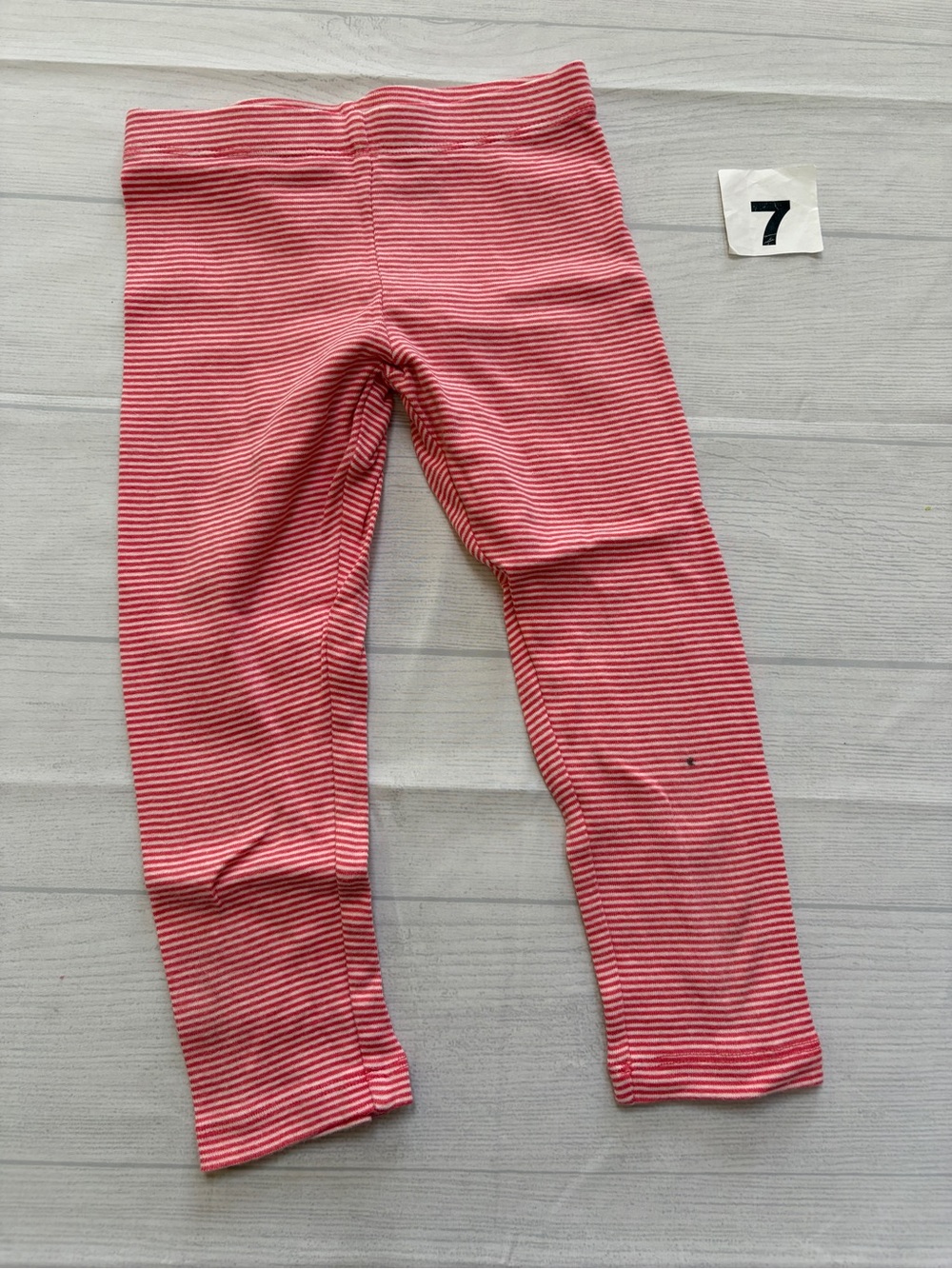 Tea Collection Coral and White Striped Girls' Leggings